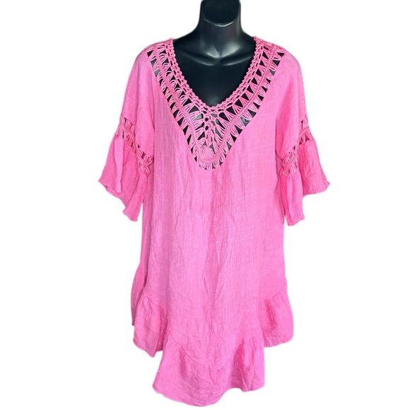 Ekouaer Womens pink Cover Up Swimsuit Dress sz M preloved in excellent condition - Picture 1 of 7